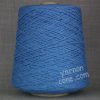 Double knitting DK soft pure cotton yarn on cone hand machine knitting weaving crochet azure blue