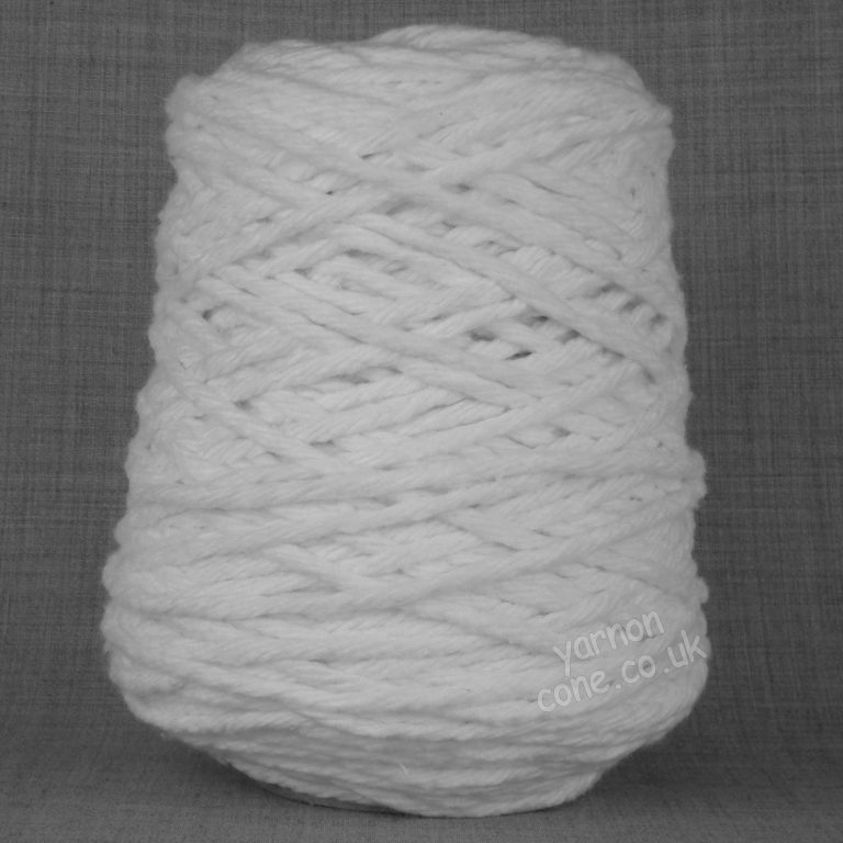 chunky thick macrame cotton recycled yarn fibre bright optic white bleached cotton coned uk supplier