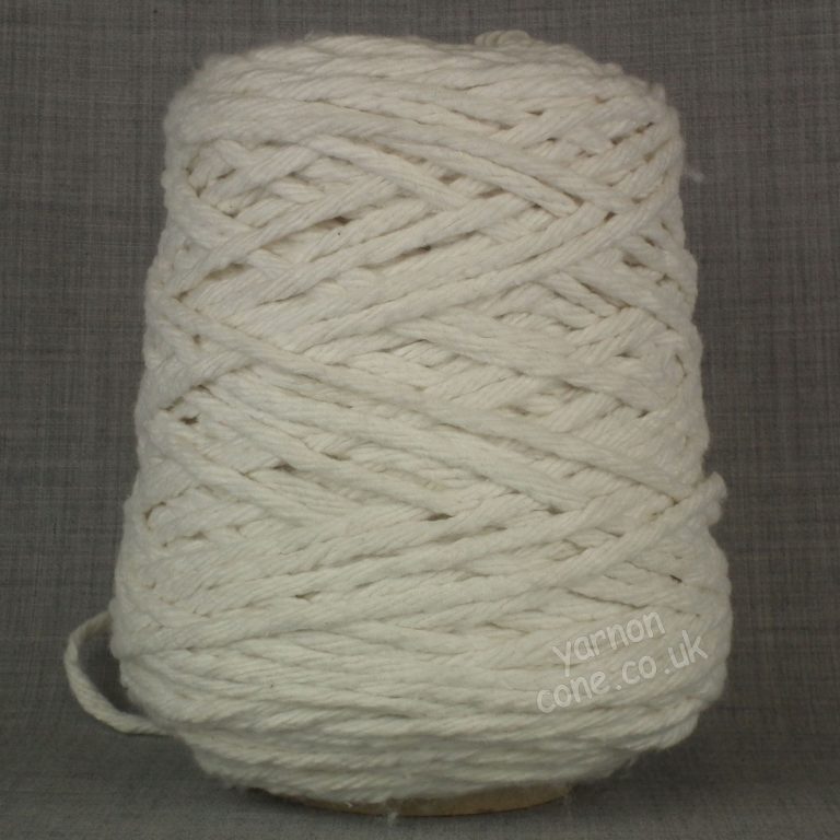 chunky thick macrame cotton recycled yarn fibre ecru cream undyed cotton coned uk supplier