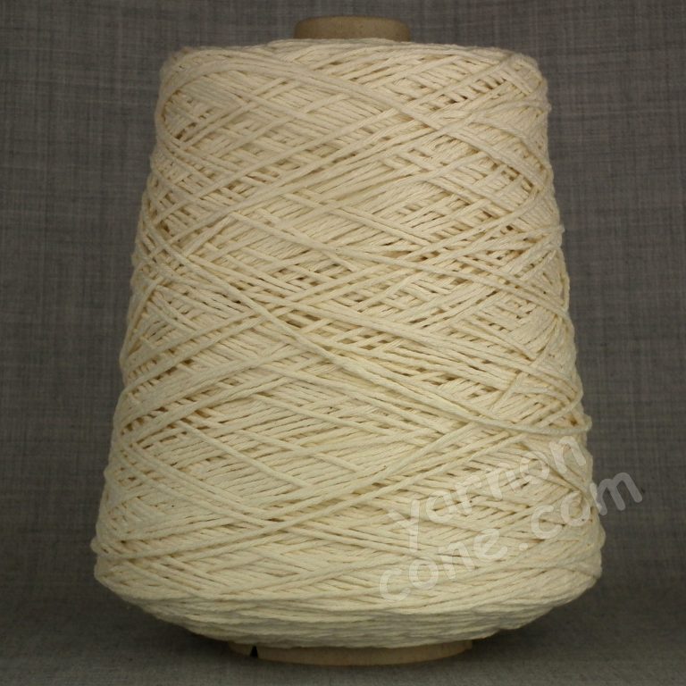 Double knitting DK soft pure cotton yarn on cone hand machine knitting weaving crochet cream