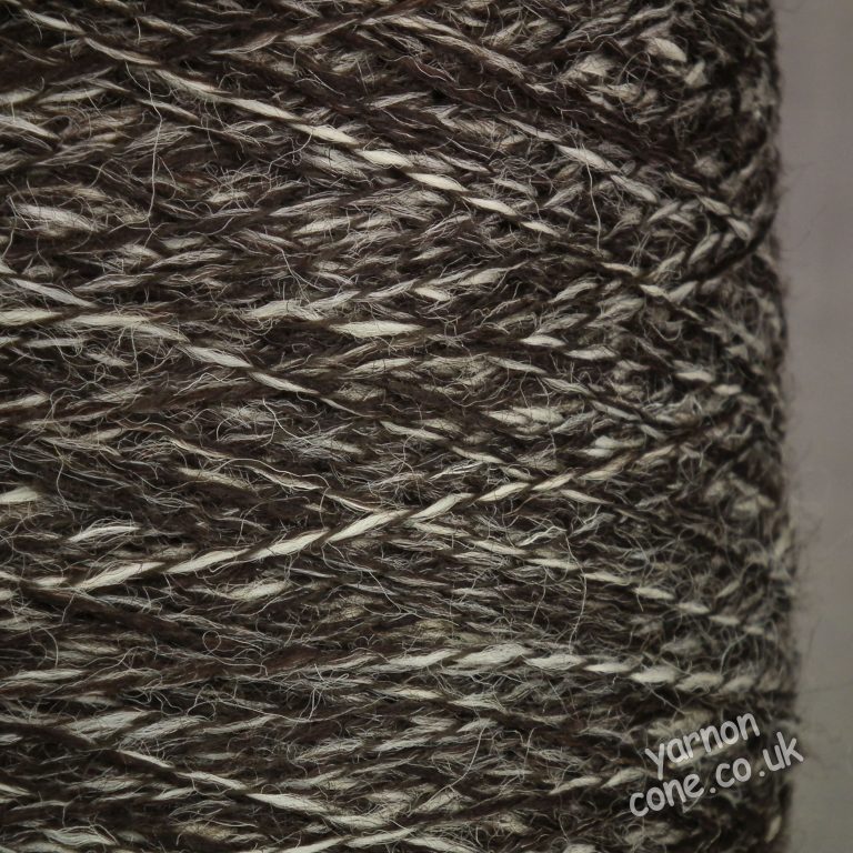 british reared jacobs tweed yarn cones woolen yarn for knitting and weaving brown ecru mix