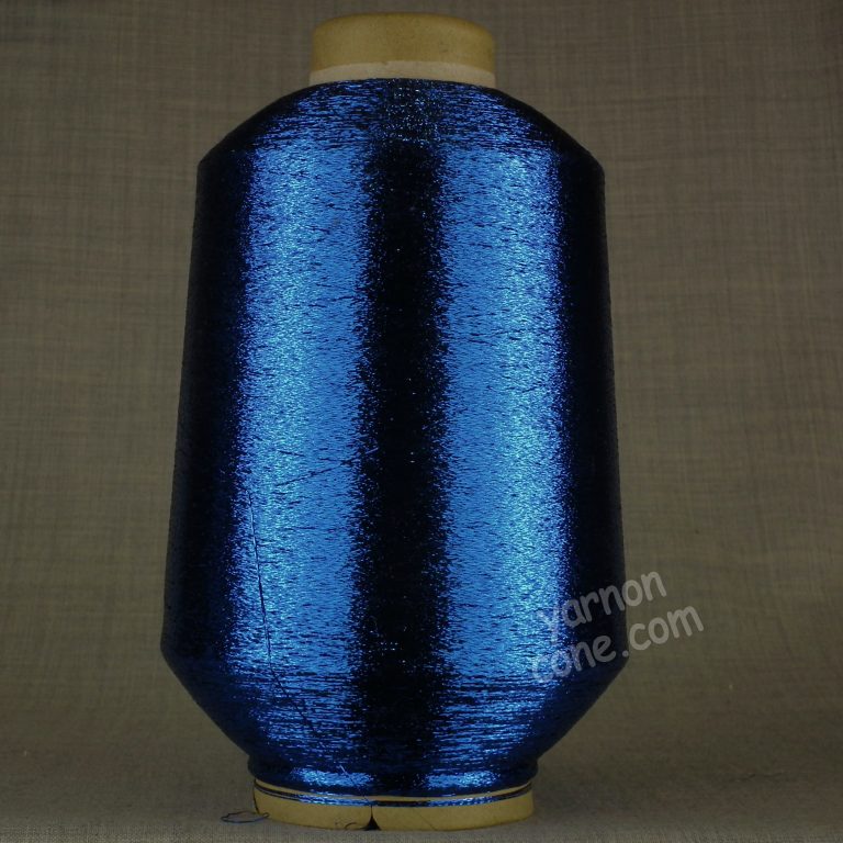 fine lurex metallic knitting machine coned yarn glitter sparkle shimmer royal blue