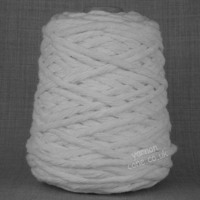 super chunky thick macrame cotton recycled yarn fibre bright optic white bleached cotton coned uk supplier