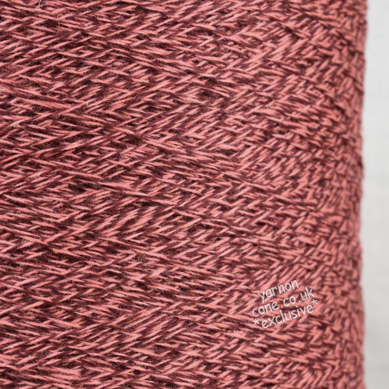 Yarn cone containing merino wool mouline yarn - a soft Italian 3 ply yarn for machine knitting and weaving