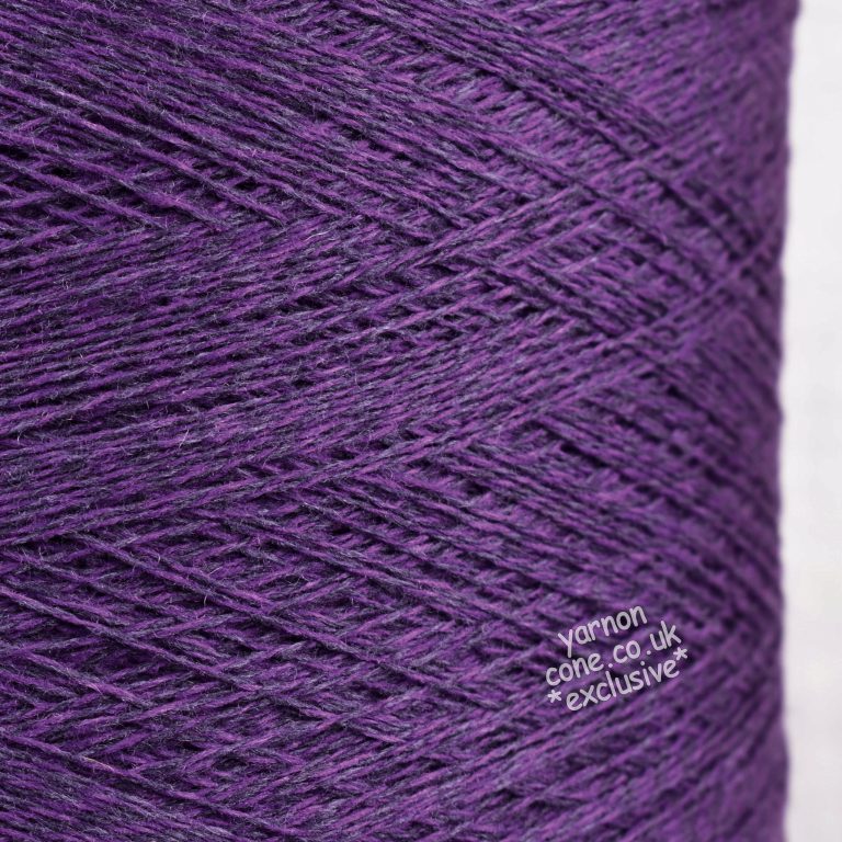 Yarn cone containing merino wool mouline yarn - a soft Italian 3 ply yarn for machine knitting and weaving