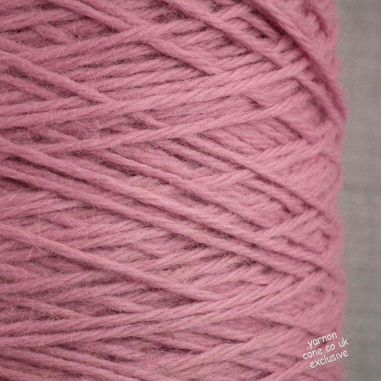 Rosewood Pink double knit wool yarn cone for knitting, crochet, and weaving