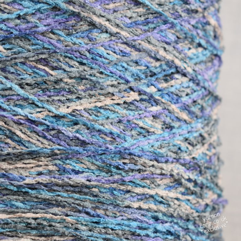 A cone of 4 ply textured yarn with silky like feel. Liven up your knitting weaving or crochet projects