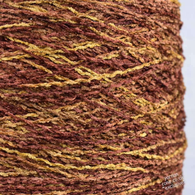 A cone of 4 ply textured yarn with silky like feel. Liven up your knitting weaving or crochet projects